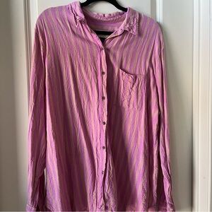 Universal Thread Pink and Yellow Striped Shirt